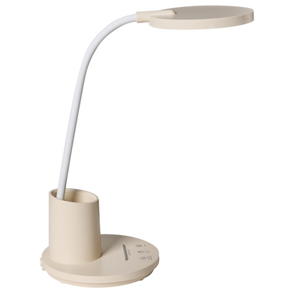Office Desk Lamp Beige Adjustable Arm Stepless Dimmer
