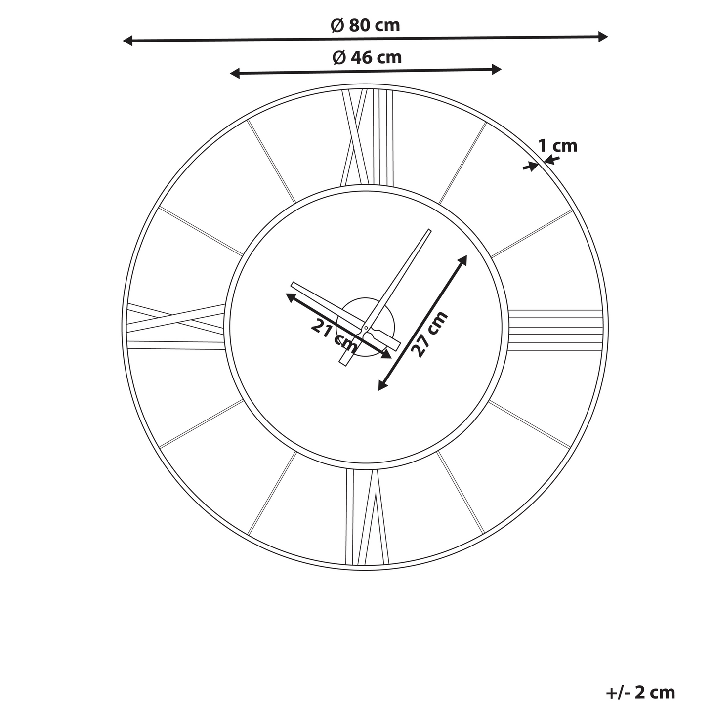 Auric Home Wall Clock Gold Metal Timepiece Industrial Scandi