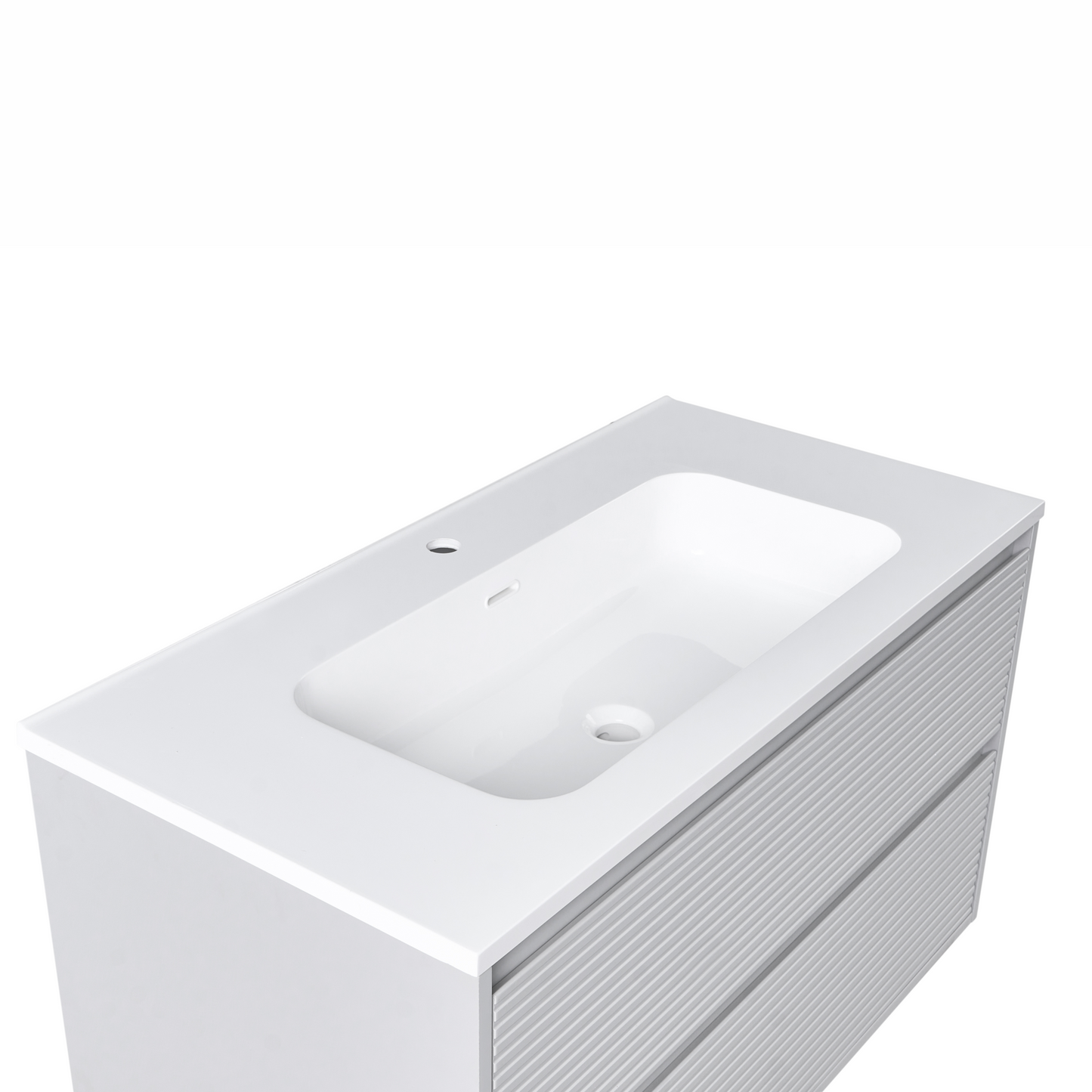 Wall Mounted Bathroom Cabinet Grey 100 x 46cm 2 Drawers