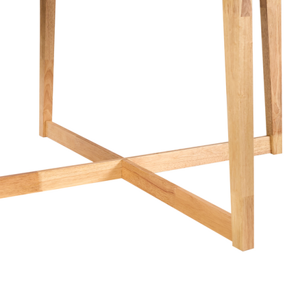 NovaHome Round Dining Table Light Oak MDF Rubberwood Retro Inspired Design For Modern Living Rooms