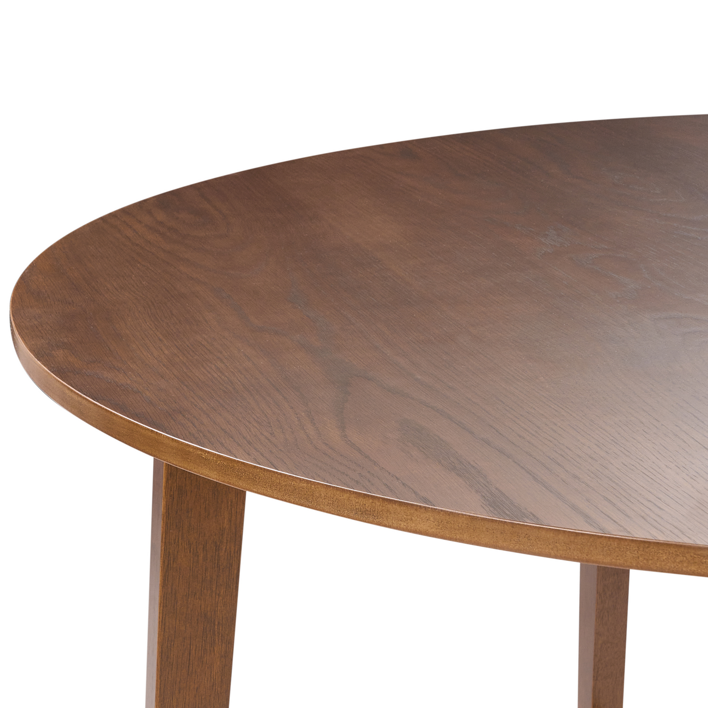 Oakline Round Dining Table Dark Oak MDF Rubberwood Retro