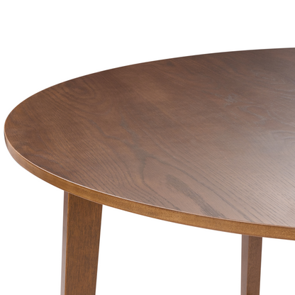 Oakline Round Dining Table Dark Oak MDF Rubberwood Retro