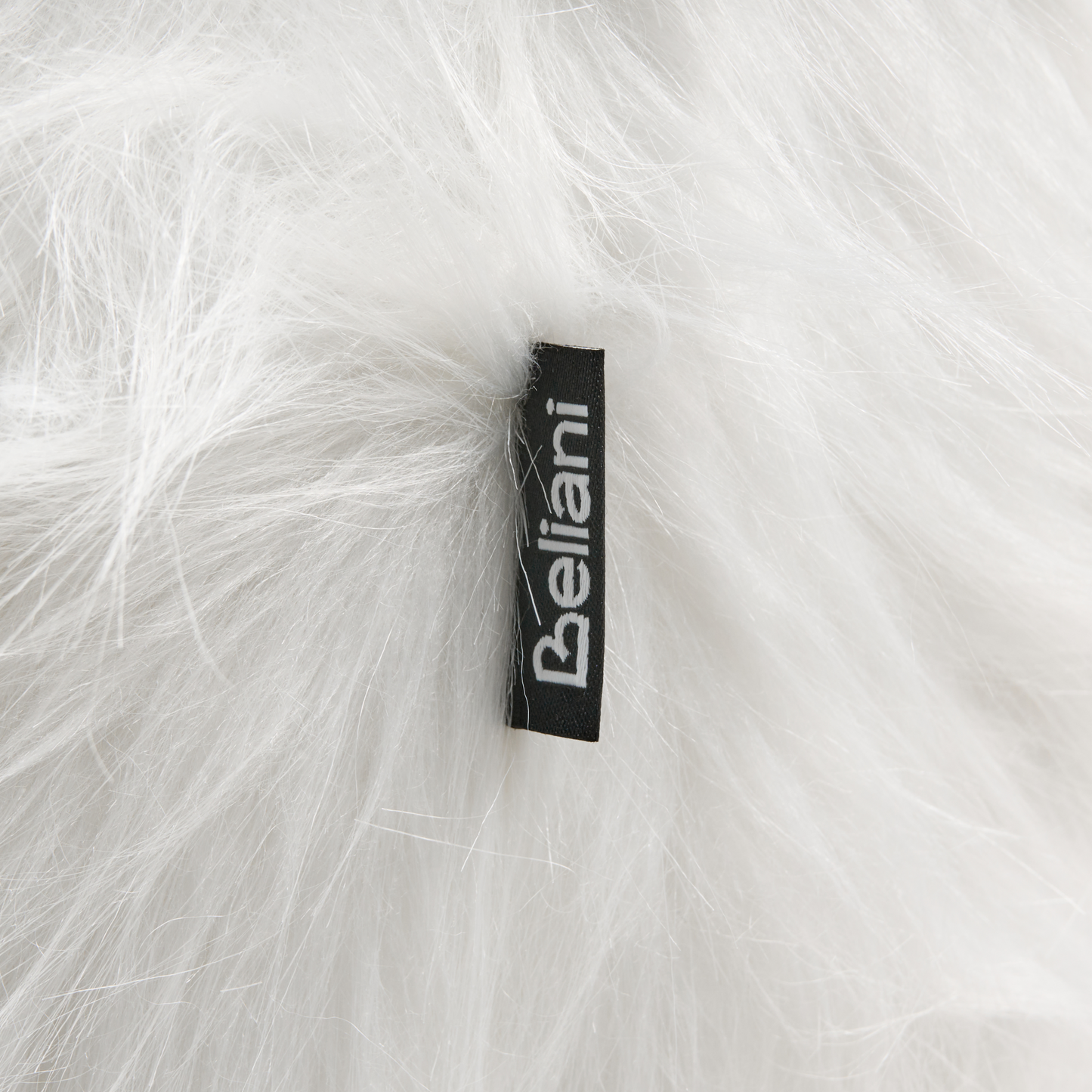 Animal Rhino Kids Stool White Faux Fur With Wooden Legs