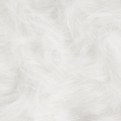 Animal Rhino Kids Stool White Faux Fur With Wooden Legs