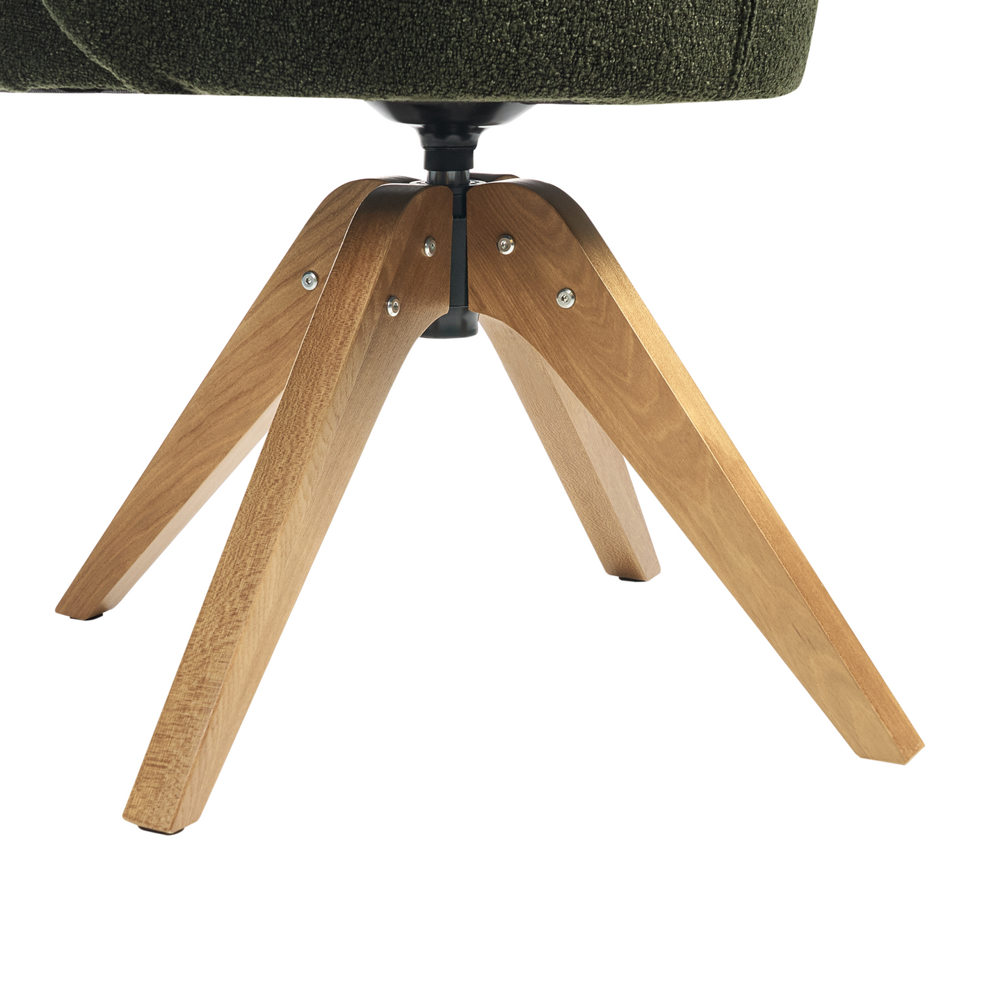 Nordique Swivel Dining Chair Dark Green Boucle Curved Backrest
