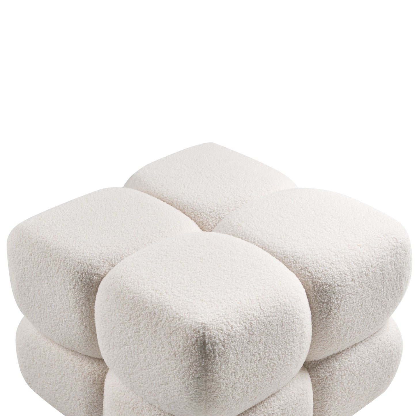 Pouffe Off White Boucle Square 60 x 60cm Footstool