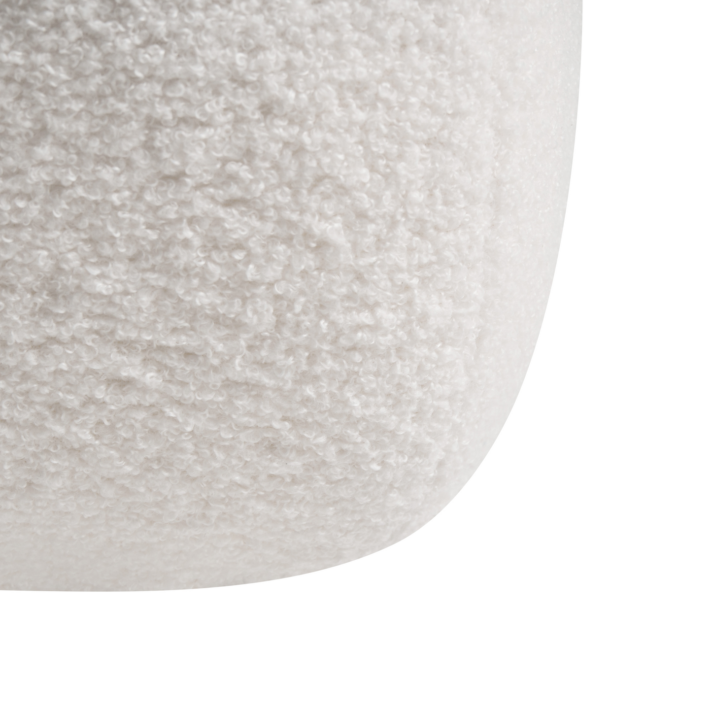 Pouffe Off White Boucle Square 60 x 60cm Footstool
