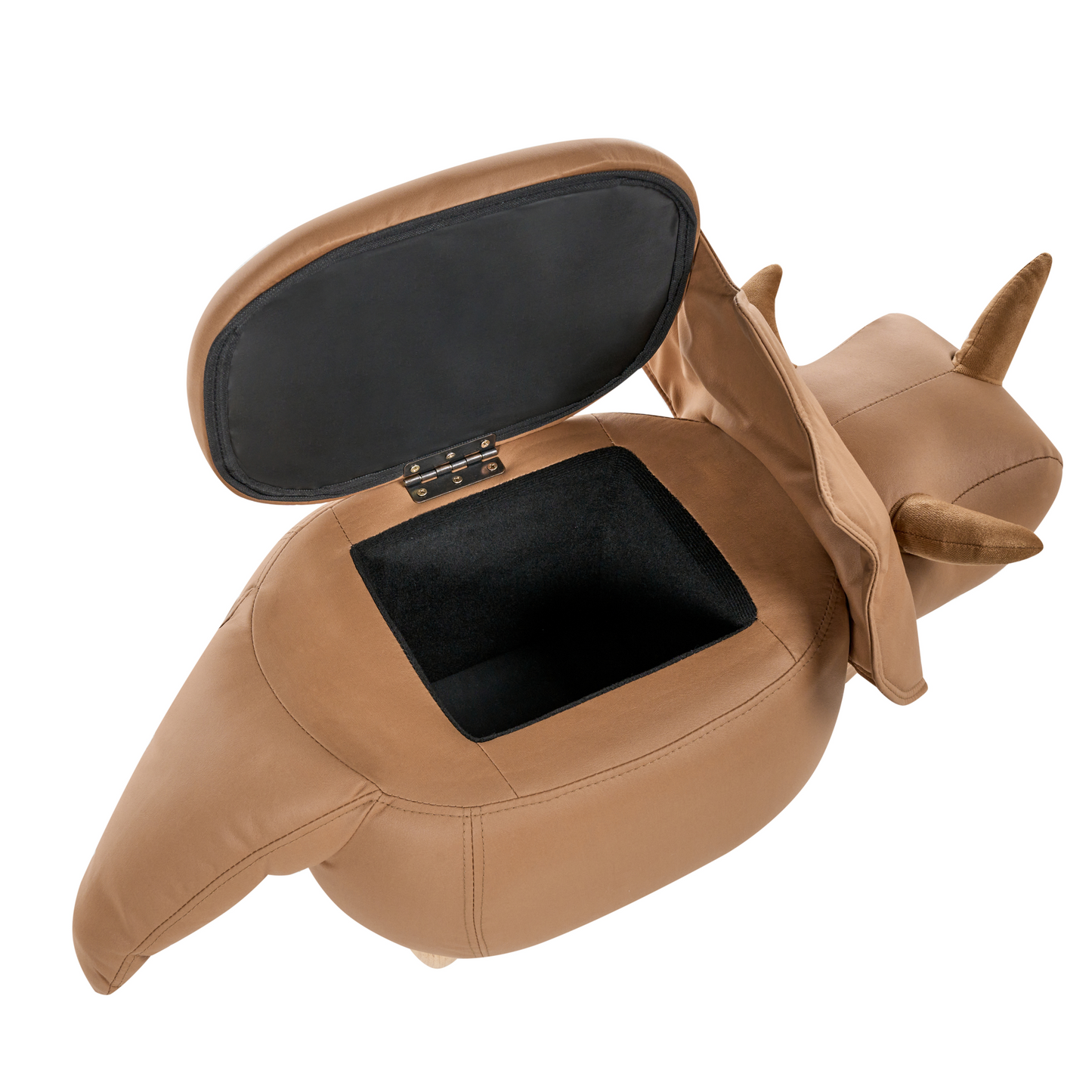 Animal Triceratops Kids Stool With Storage Brown