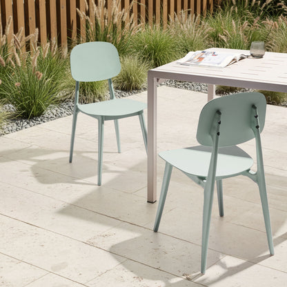 Home Mint Green Set Of 2 Lightweight Polypropylene Chairs
