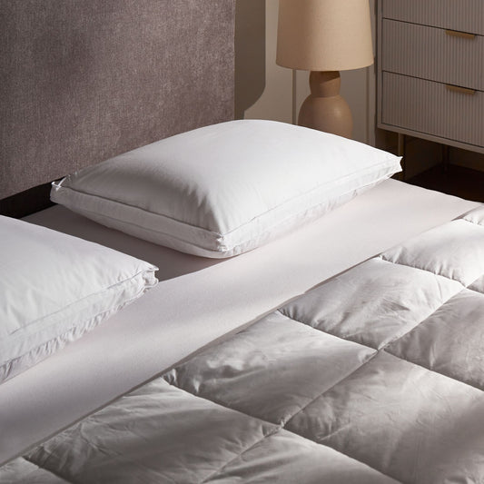 Cloud Nest Bed Pillow White Cotton Duck Down Feathers 50 x 60 High Loft