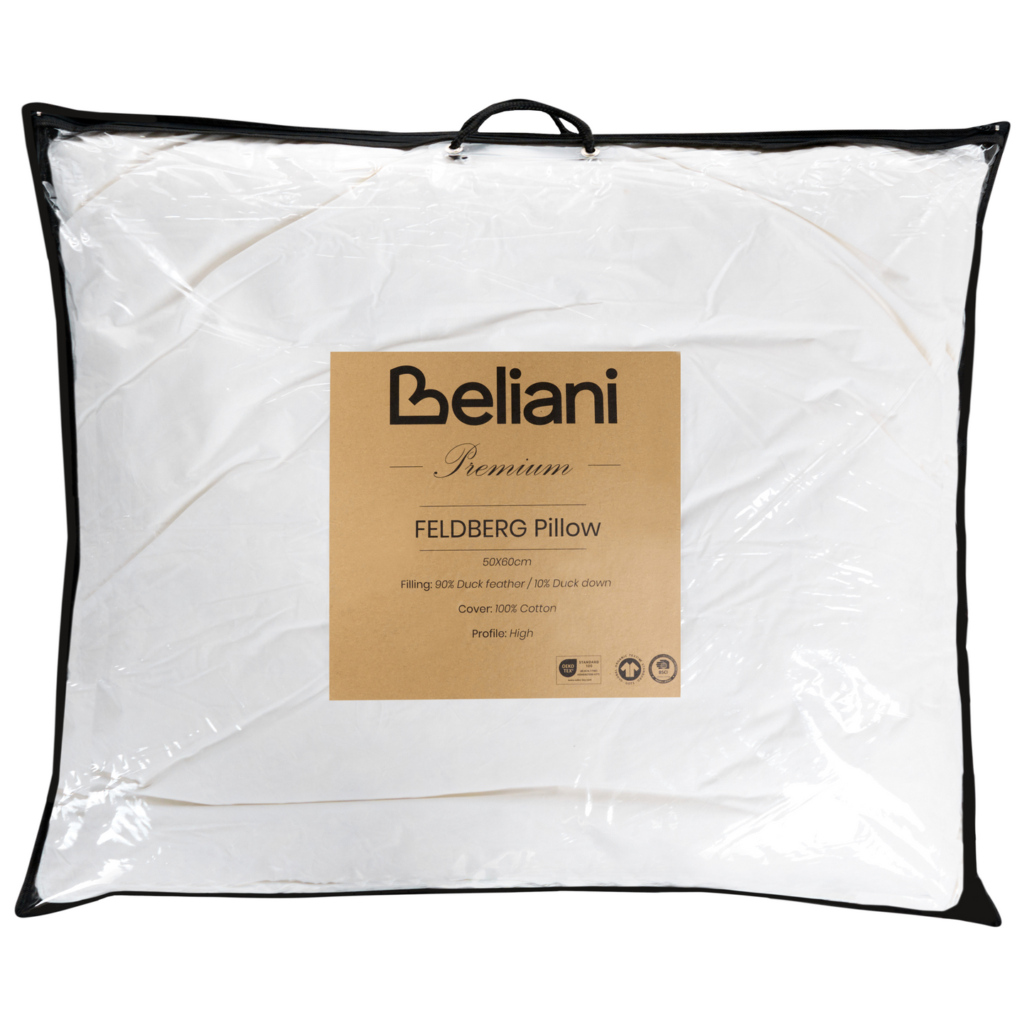 Cloud Nest Bed Pillow White Cotton Duck Down Feathers 50 x 60 High Loft