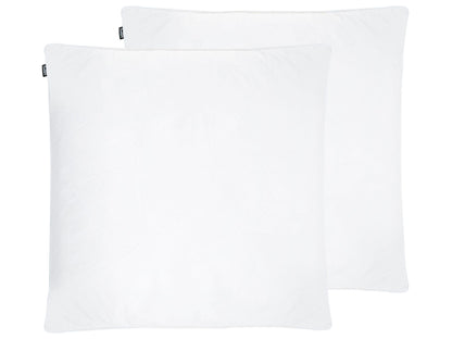 White Duck Down Feathers Pillow Set 2x 80 x 80cm High Loft