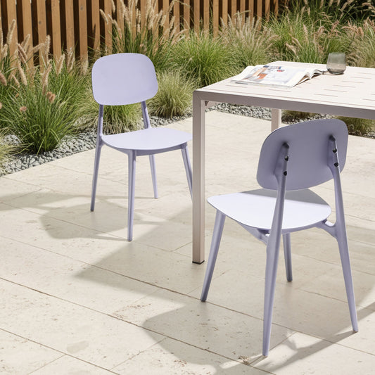 Violet Garden Chairs Set Of 2 Lightweight Weatherproof Polypropylene