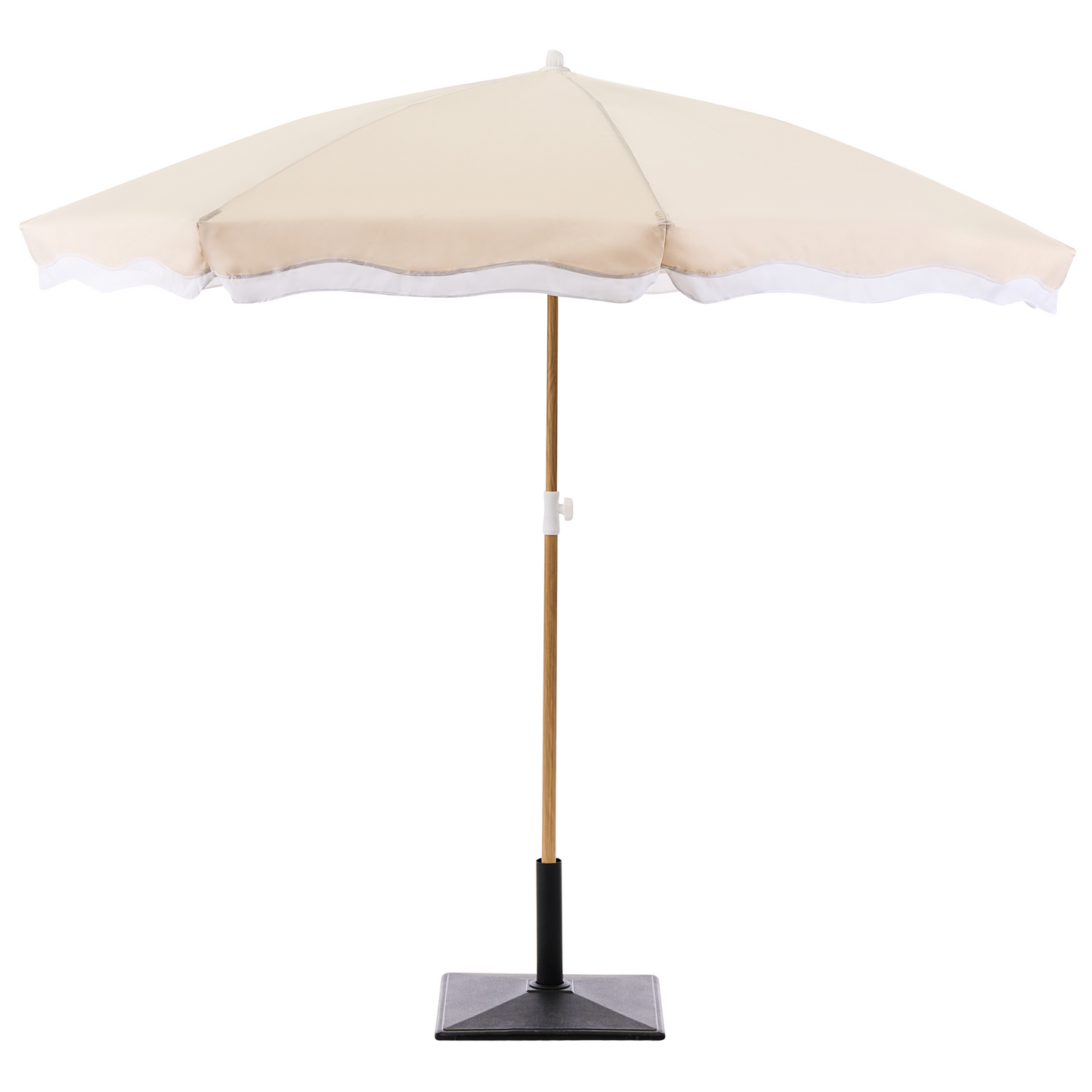Garden Market Parasol Beige 2.32m Steel Pole Outdoor Shade