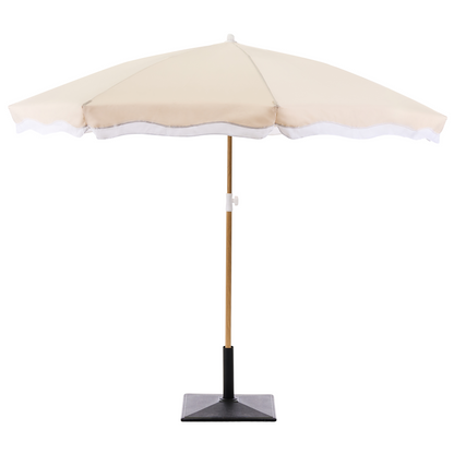 Garden Market Parasol Beige 2.32m Steel Pole Outdoor Shade
