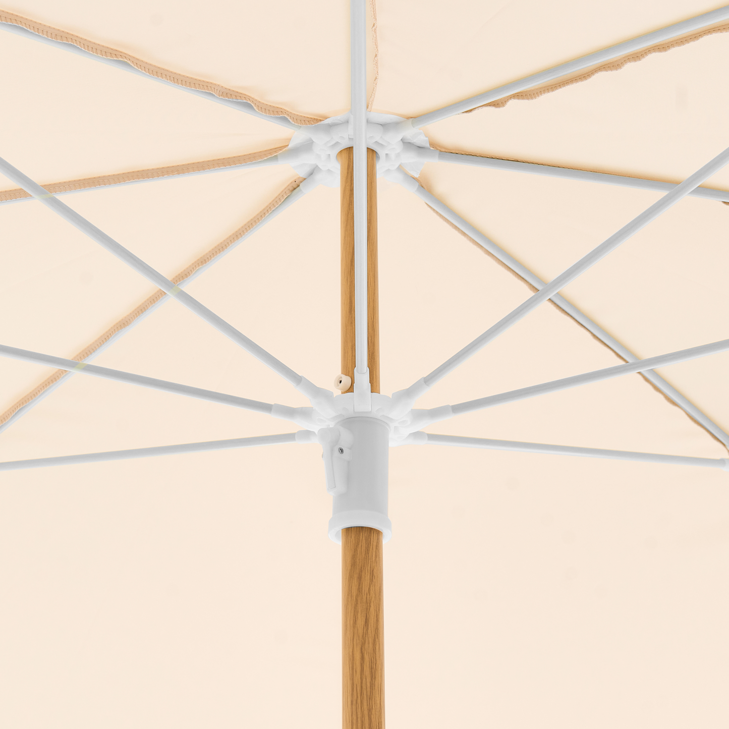 Garden Market Parasol Beige 2.32m Steel Pole Outdoor Shade