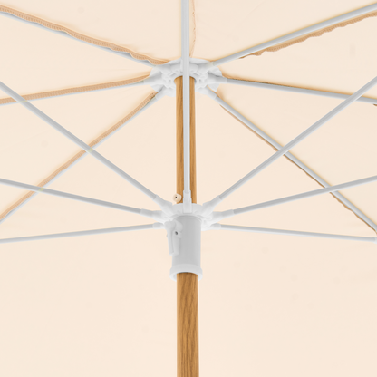 Garden Market Parasol Beige 2.32m Steel Pole Outdoor Shade