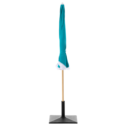 Garden Market Parasol Turquoise Polyester Fabric With Steel Pole 2.32 m UV Resistant Outdoor Shade