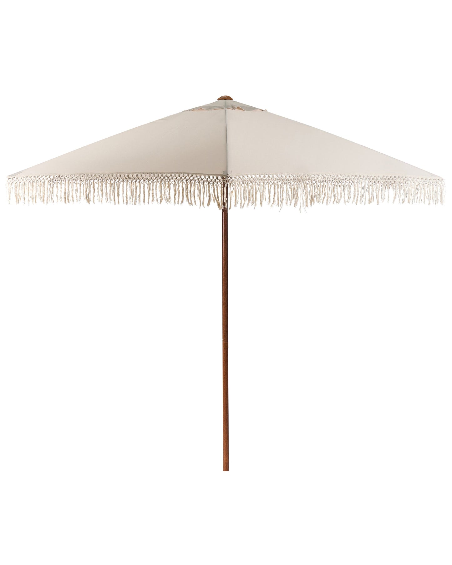 Garden Market Parasol Beige Polyester Fabric With Powder Coated Steel Pole 2.58m UV Resistant