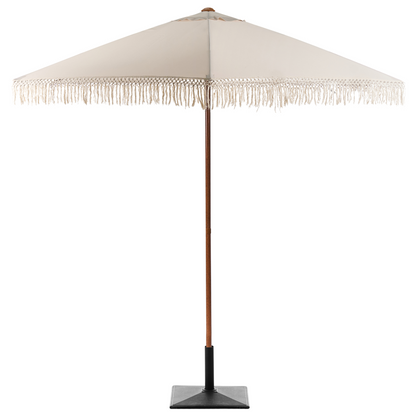 Garden Market Parasol Beige Polyester Fabric With Powder Coated Steel Pole 2.58m UV Resistant