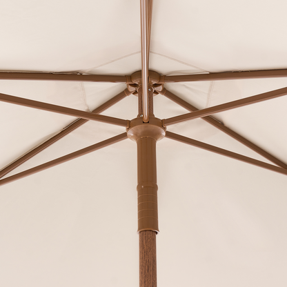 Garden Market Parasol Beige Polyester Fabric With Powder Coated Steel Pole 2.58m UV Resistant