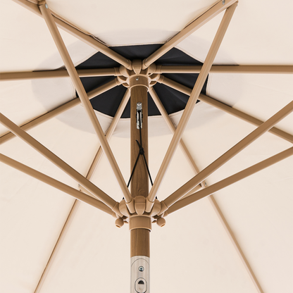 Garden Market Parasol Beige 2.70m Adjustable Canopy Aluminium Pole