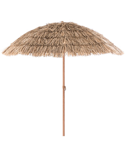 Garden Market Parasol Natural Polyester Fabric Steel Pole 1.75m