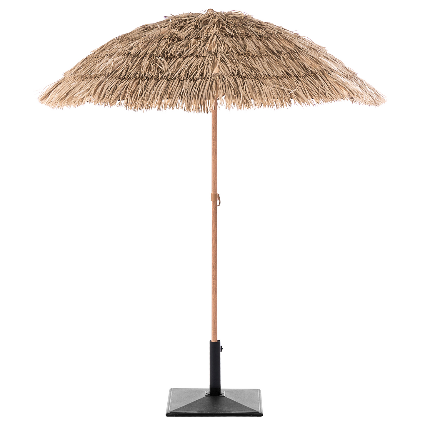 Garden Market Parasol Natural Polyester Fabric Steel Pole 1.75m