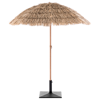 Garden Market Parasol Natural Polyester Fabric Steel Pole 1.75m
