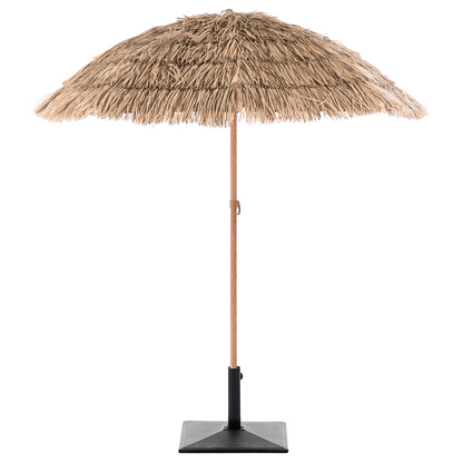 Garden Market Parasol Natural Polyester Fabric Steel Pole 1.75m