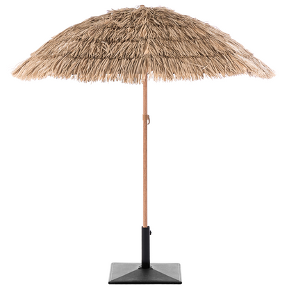 Garden Market Parasol Natural Polyester Fabric Steel Pole 1.75m