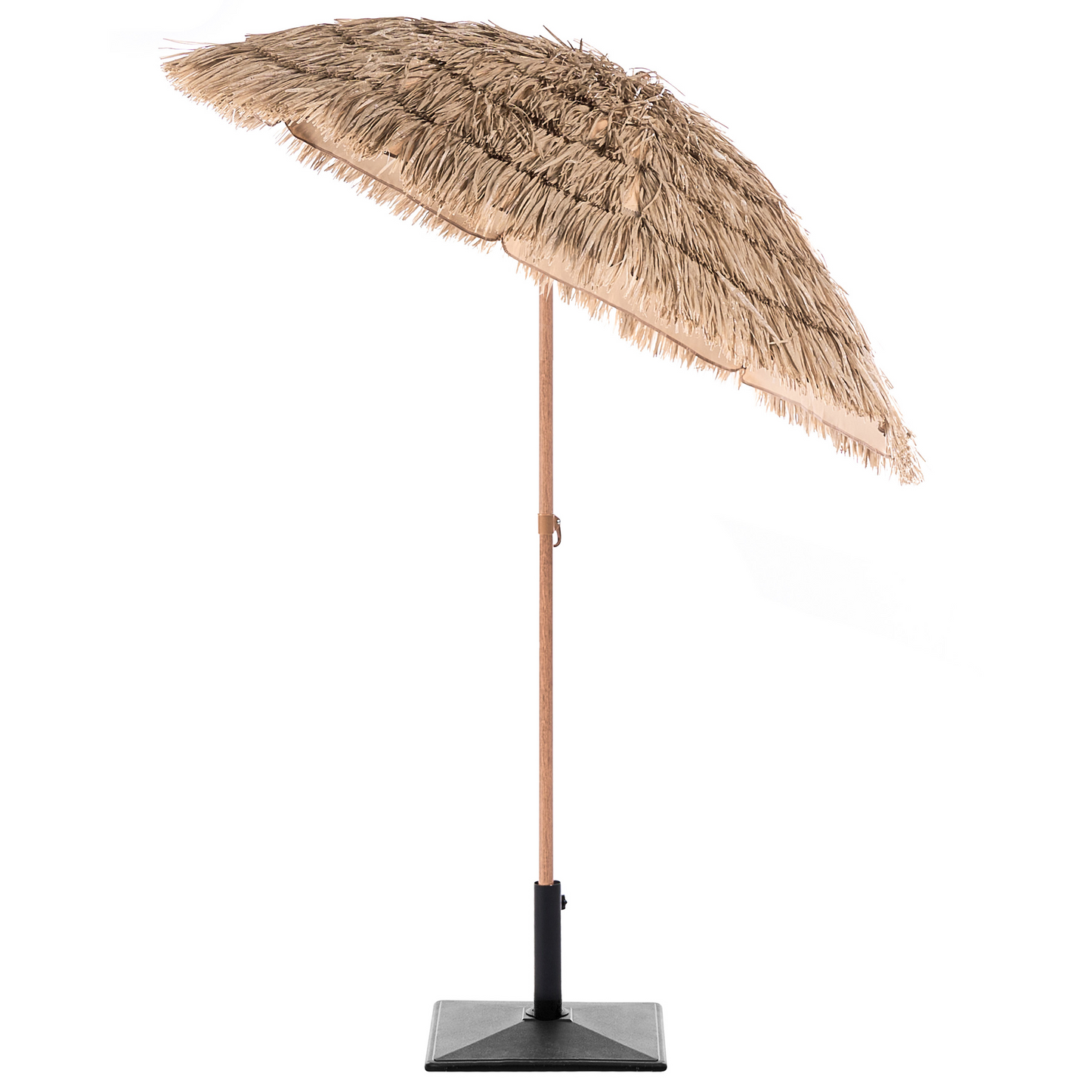 Garden Market Parasol Natural Polyester Fabric Steel Pole 1.75m