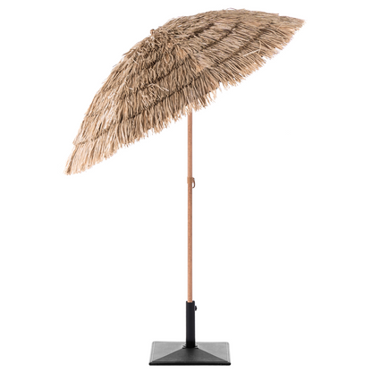 Garden Market Parasol Natural Polyester Fabric Steel Pole 1.75m