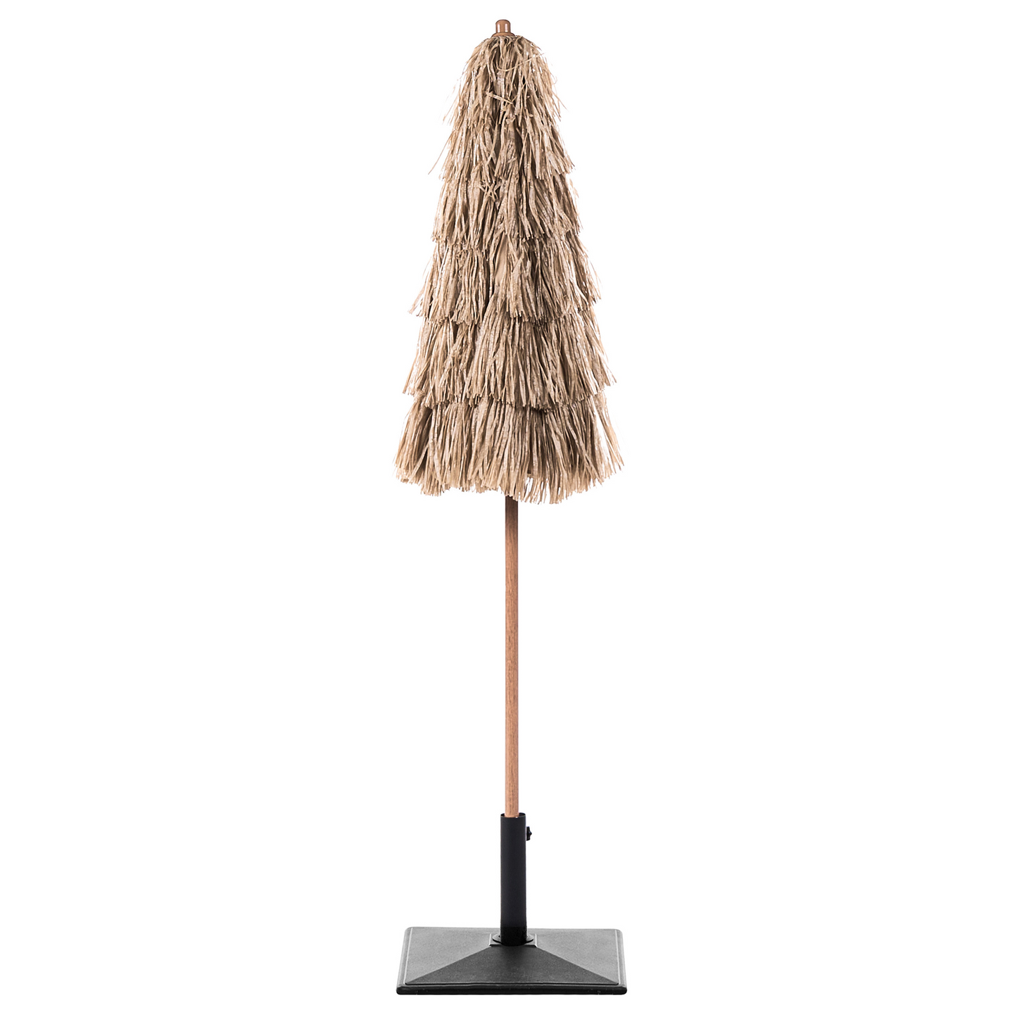 Garden Market Parasol Natural Polyester Fabric Steel Pole 1.75m