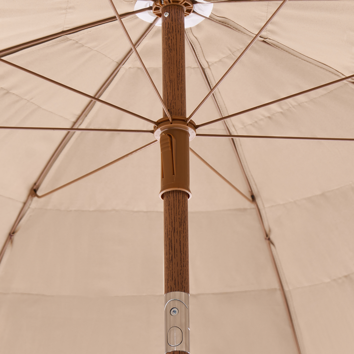 Garden Market Parasol Natural Polyester Fabric Steel Pole 1.75m