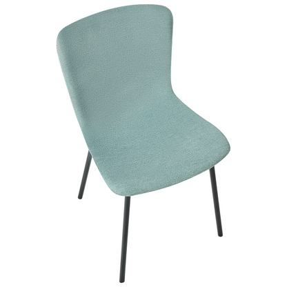 Mint Upholstery Modern Dining Chairs Set Of 4 With Black Metal Legs