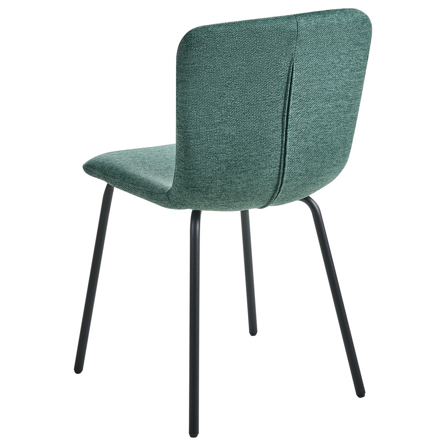 4 Piece Green Upholstered Dining Chairs Black Metal Legs