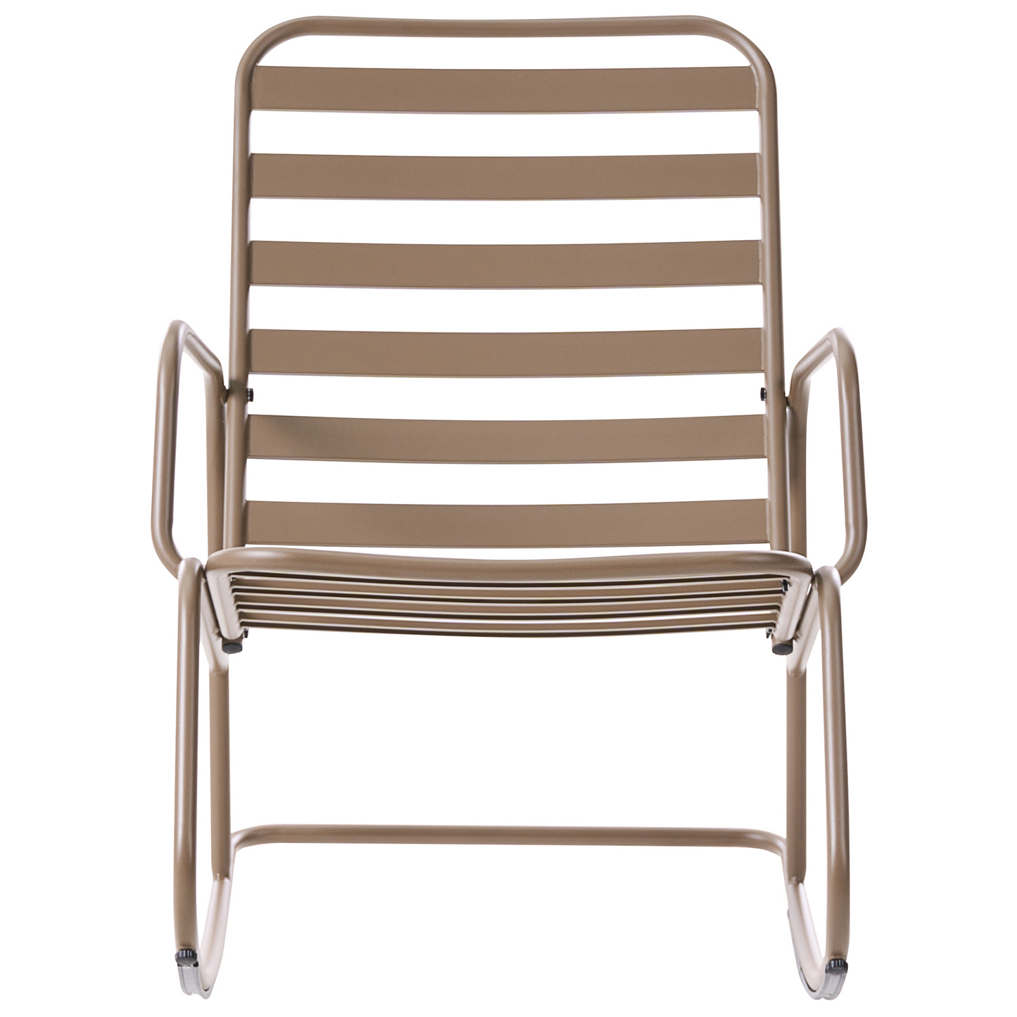Taupe Aluminium Slatted Garden Rocking Chair Modern Outdoor