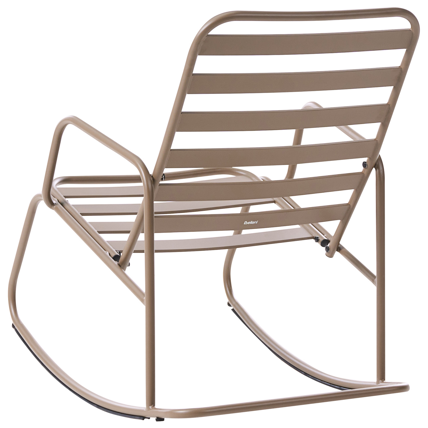 Taupe Aluminium Slatted Garden Rocking Chair Modern Outdoor
