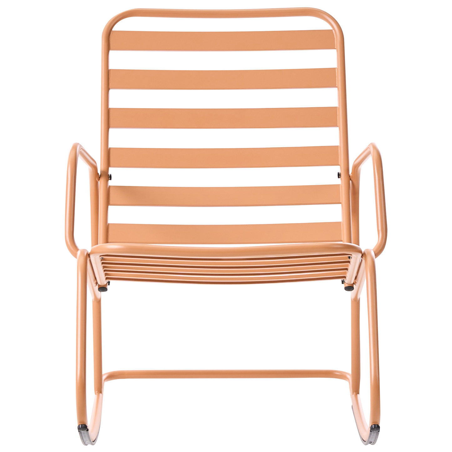 Golden Brown Aluminium Slatted Outdoor Rocking Chair