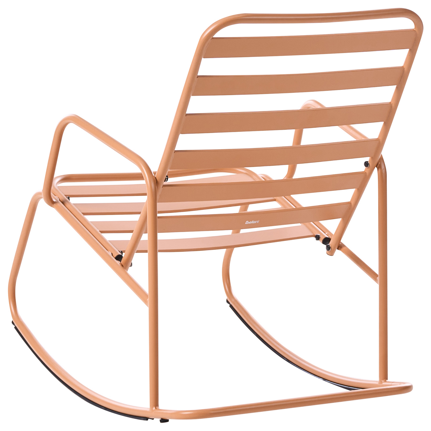 Golden Brown Aluminium Slatted Outdoor Rocking Chair