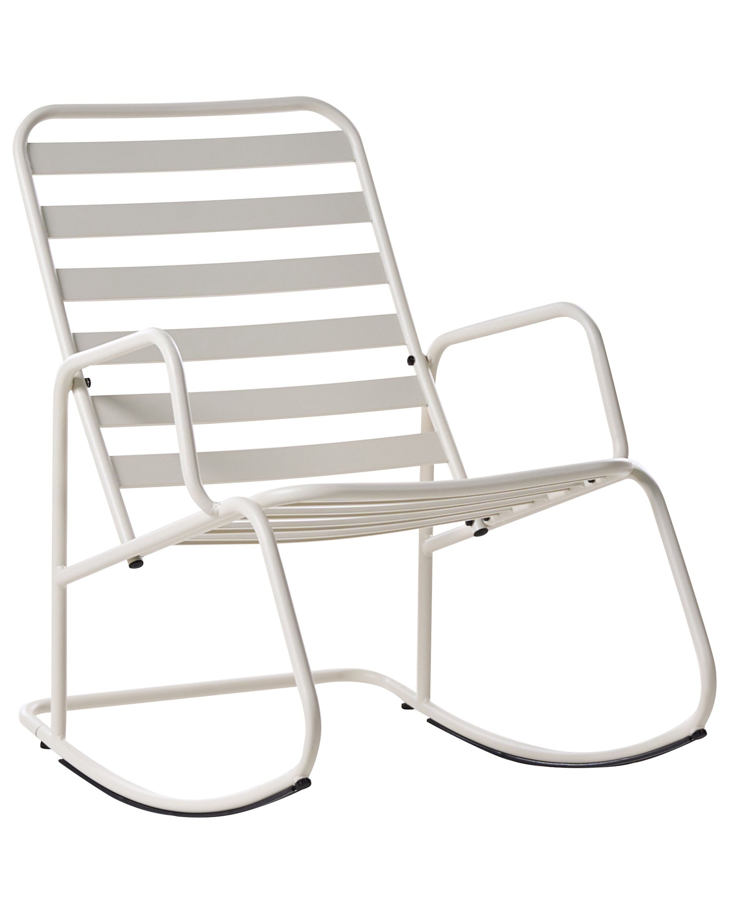 Verdant Home Garden Rocking Chair Off White Aluminium Slatted Design