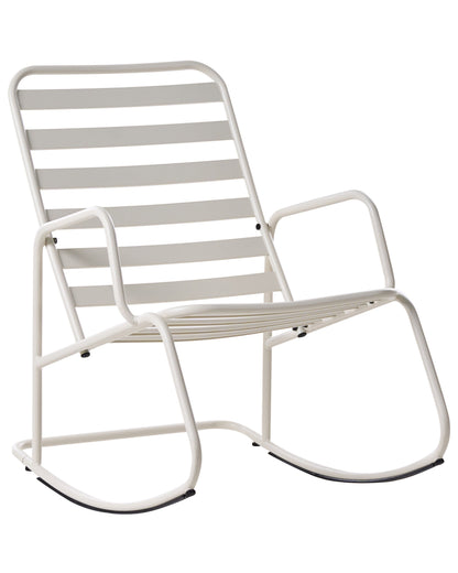 Verdant Home Garden Rocking Chair Off White Aluminium Slatted Design