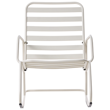 Verdant Home Garden Rocking Chair Off White Aluminium Slatted Design