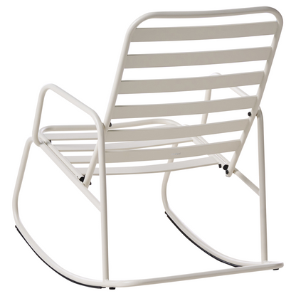 Verdant Home Garden Rocking Chair Off White Aluminium Slatted Design
