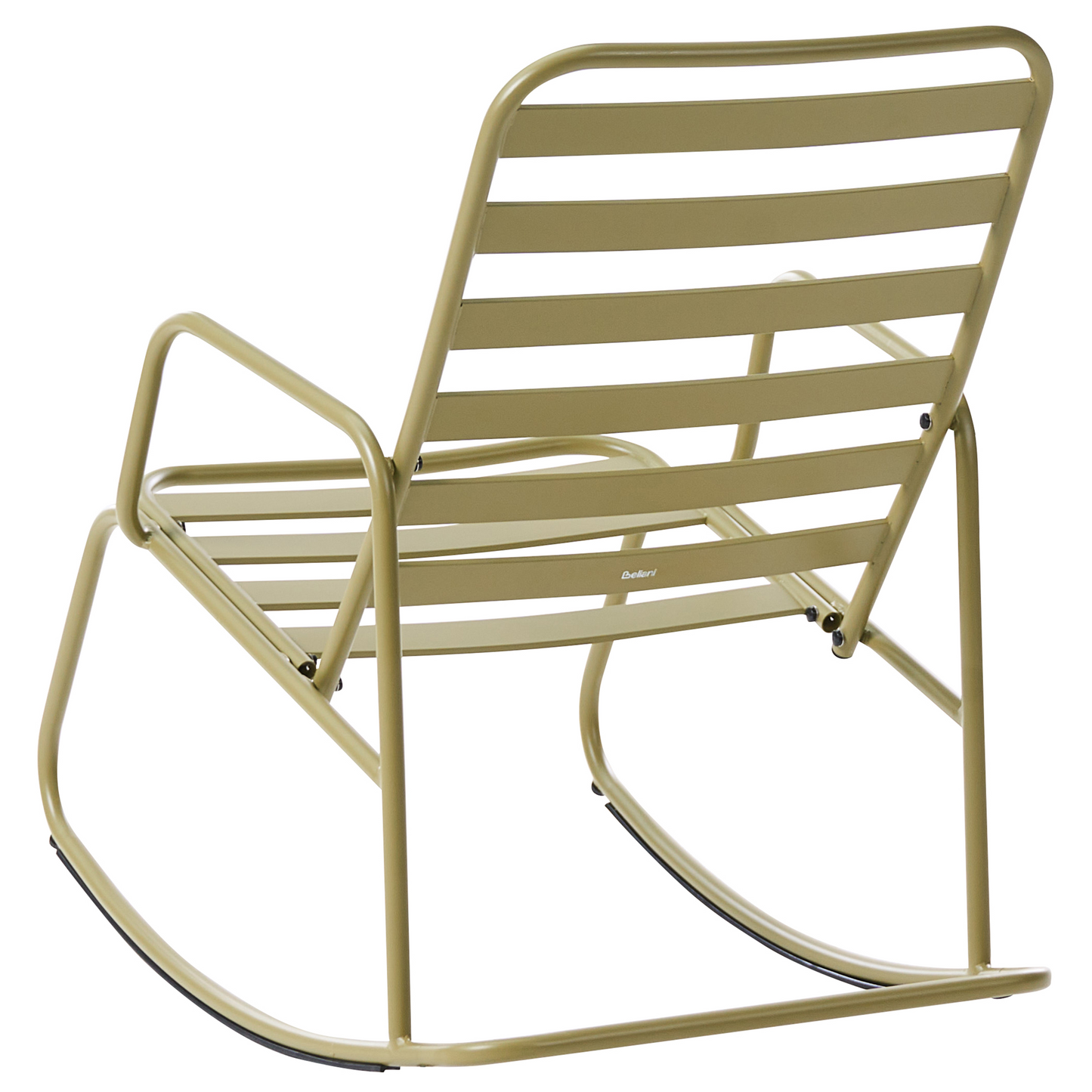 Garden Rocking Chair Olive Green Aluminium Slatted Design