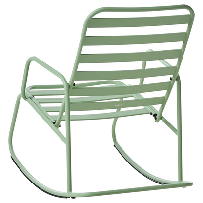 Green Aluminium Slatted Garden Rocking Chair Outdoor
