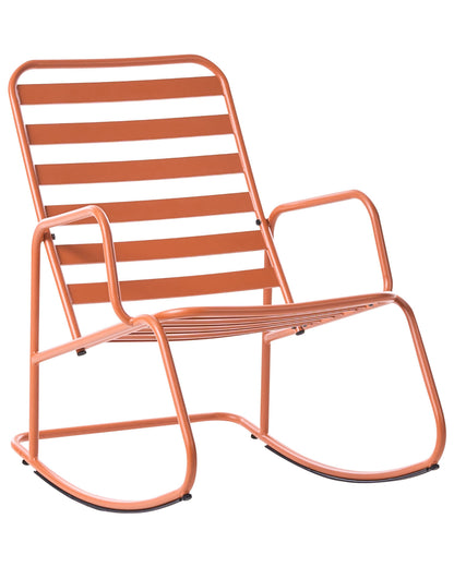 Orange Aluminium Slatted Rocking Chair