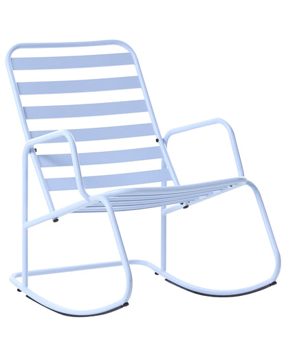 Light Blue Aluminium Slatted Garden Rocking Chair