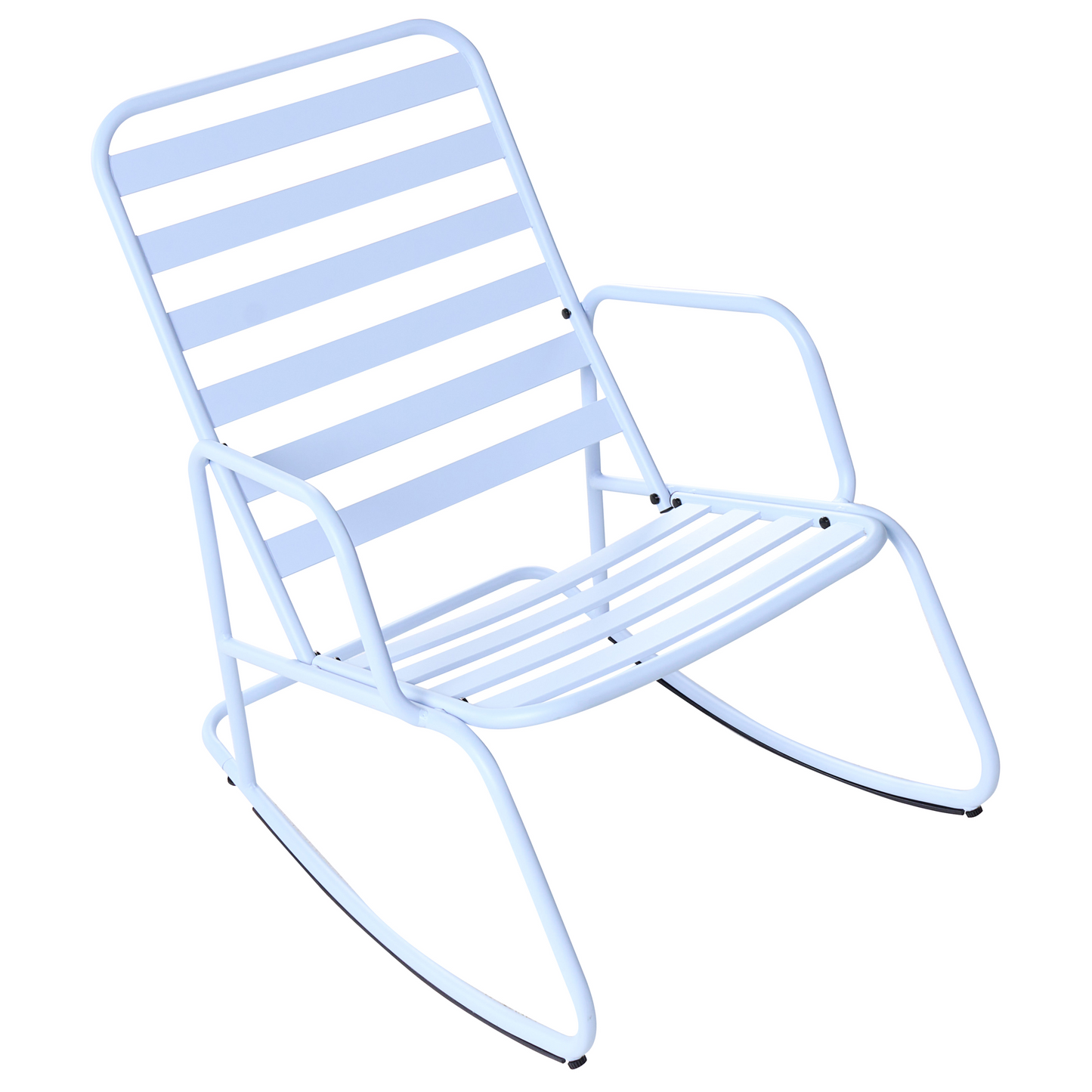 Light Blue Aluminium Slatted Garden Rocking Chair